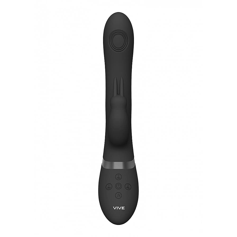 Shots Vive - Rini Pulse Wave & Vibrating Double Penetration Rabbit - Black