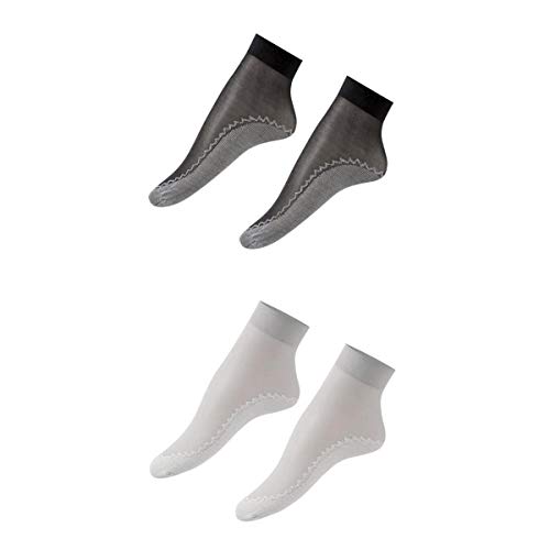 Baoblaze 20 Pares de Nylon de Seda Meias de Verão Meias Finas Transparentes Antiderrapantes Curtas