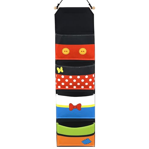 RUNROLE 4 Pocket Canvas Fish Extender - 10 Inch Width Portable Easily Customize Hanging Storage Organizer 2026&2027 FE for Gift Exchanges and Pixie Dust Cruise Essentials