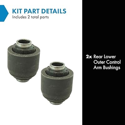 TRQ Rear Lower Outer Control Arm Bushing Driver and Passenger Side Compatible with 2002-2005 Ford Explorer 2003-2005 Lincoln Aviator 2002-2005 Mercury Mountaineer