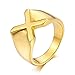 AmDxD Alliance Homme, Bague Inoxydable Homme Or Lettre X Bague Bague Homme Acier Inoxydable Taille 7