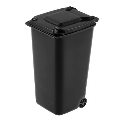 Jullynice Recycle Plastic Mini Wheelie Bin Desk Tidy Office Desktop Stationery Organiser Creative Pen Pencil Holder with Two Wheels Design