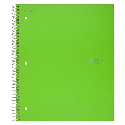 Cahier spiralé Five Star 5 sections avec papier ligné résistant