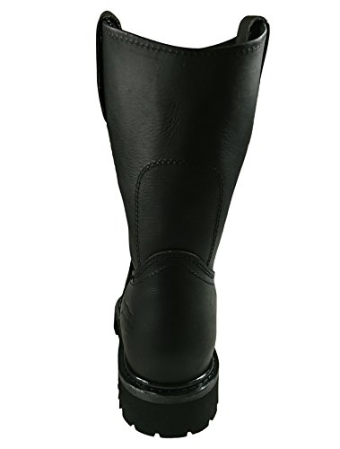 Men's Work Boots Genuine Leather Black Cowboy Pull On3