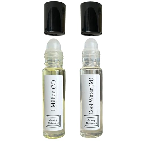 Avany Naturals Mens Cologne Sampler Set - Roll on Fragrance Oil, Travel Sample Size 2 pc Duo (Best Duo) 10ml (0.34 fl oz)