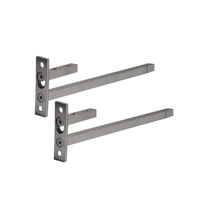 RAB F Type Glass Shelf Adjustable Bracket Square, Material Stainless Steel (Code:- F BKT Adjustable, 7.5 mm, 6'' inch, Pack of 2 Pieces)