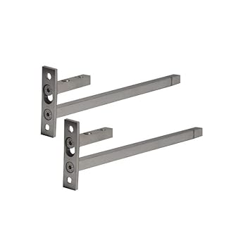 RAB F Type Glass Shelf Adjustable Bracket Square, Material Stainless Steel (Code:- F BKT Adjustable, 7.5 mm, 8