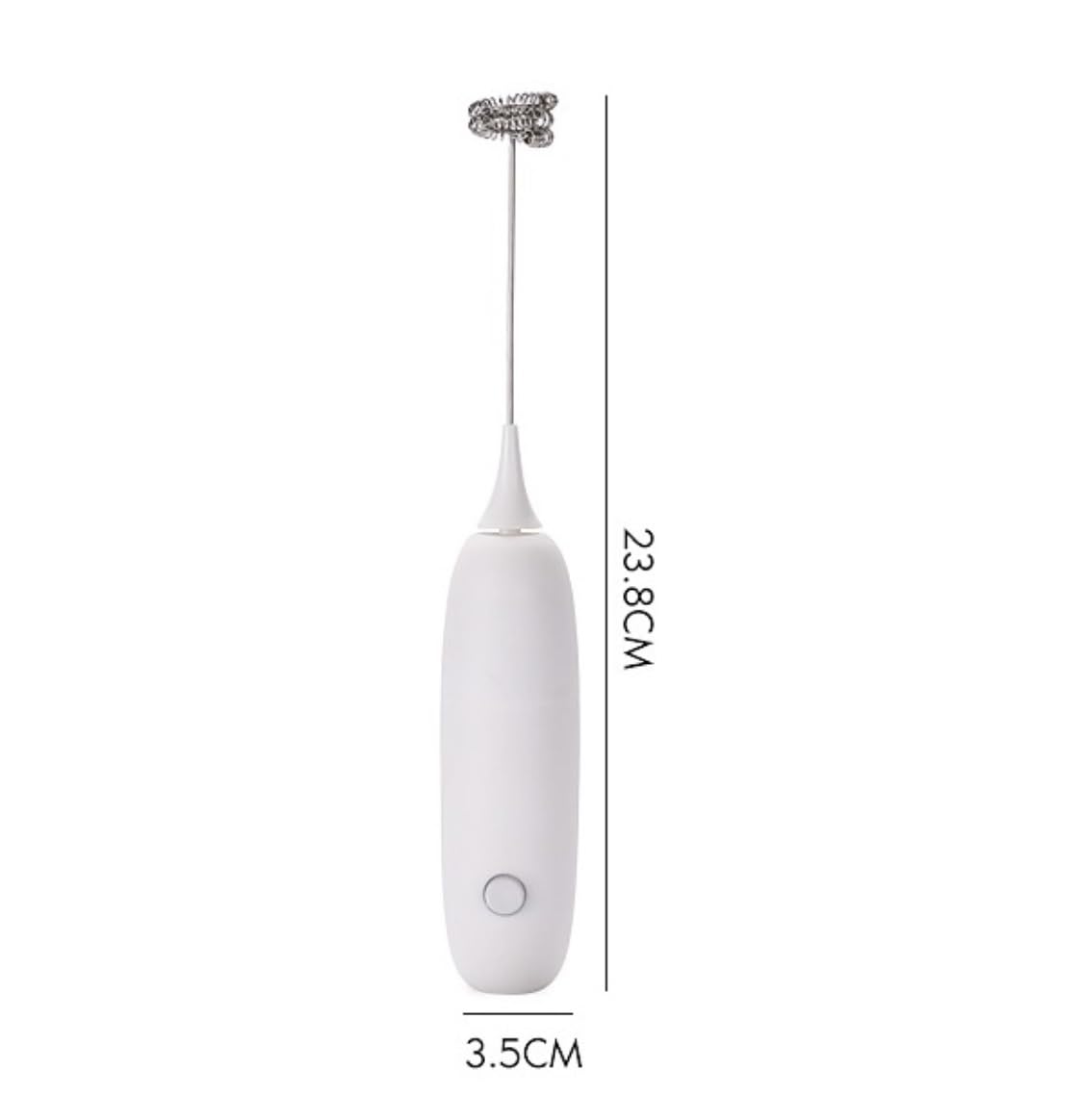 Spieniacz do Mleka Cappuccino Ręczny Spieniacz Do Mleka Elektryczny Spieniacz Do Trzepaczki Ze Sprężynową Trzepaczką Spieniacz Do Kawy Spieniacz do Latte(White)