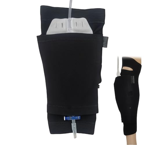 Manguito elástico para las piernas: soporte para bolsa de orina PRITOK para fijación de bolsas de orina, suave y transpirable para discreción y libertad de movimiento, apoyo en caso de incontinencia