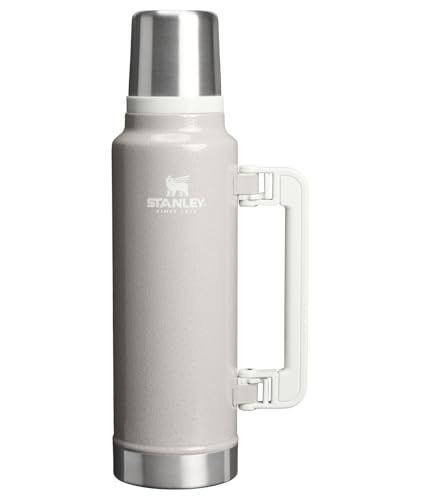 Stanley Classic Legendary Vacuum Bottle 1.5 qt | Wide Mouth with Leakproof Cup Lid | Keep Drinks Hot or Cold | Packable for Travel | Insulated Stainless Steel Thermos | BPA-Free | Hammertone Ash