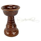 Vaguelly Öllampen für den Innenbereich Tempel Öllampe rustikal hängend antike Öllaternen Ton retro lampen keramiklampe Butterlampe Öllampe mit Docht alte Petroleumlampen Light Brown