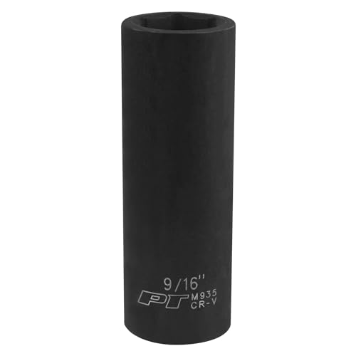 Image of Performance Tool M935 3 /8 in. Drive 9 /16 in. 6-Point Deep Impact Socket | Automotive chrome vanadium deep well SAE socket. Rounded corners for tighter grip. Large etched size markings
