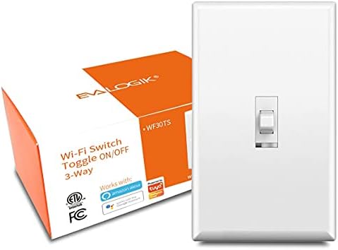 3-Way Smart WiFi Toggle Light Switch, On/Off Control, in-Wall, No Hub Required, Compatible with Alexa and Google Home, ETL and FCC Listed (WF30TS)