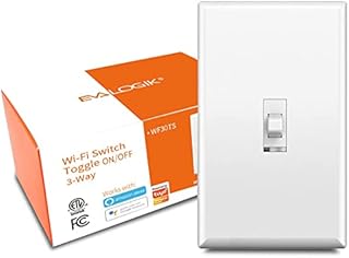 3-Way Smart WiFi Toggle Light Switch, On/Off Control, in-Wall, No Hub Required, Compatible with Alexa and Google Home, ETL and FCC Listed (WF30TS)