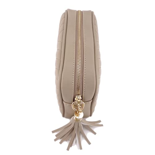 Image of Simple Shoulder Crossbody Bag With Metal Chain Strap And Tassel Top Zipper