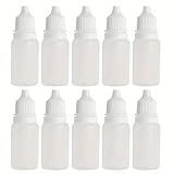 NaYiissi 10 pieces 15ml Plastic Dropper Bottle with Childproof Cap, Portable Squeezable Eye dropper Containers Great for Solvents, Light oils, Saline, etc