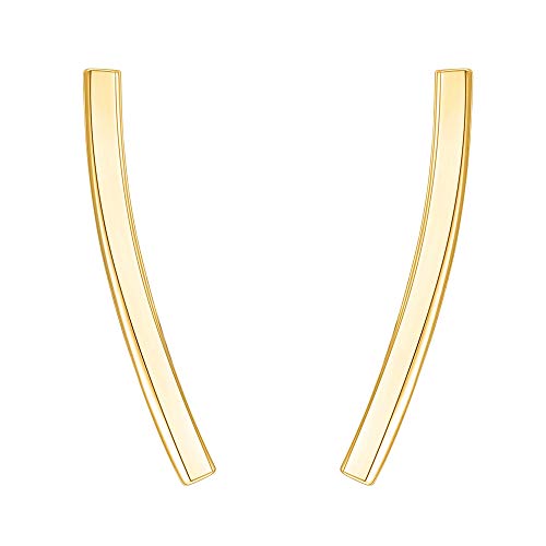PAVOI 14K Gold Plated Sterling Silver Post Crawler Earrings Cuff Studs3