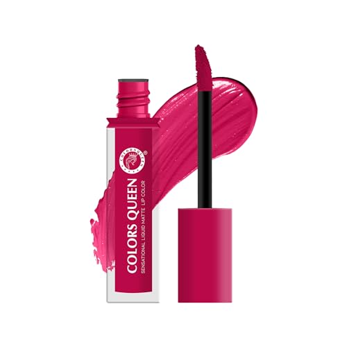 Image of Colors Queen Sensational Liquid Matte Lipstick - 7g | Long Lasting, Fade & Transfer Proof Lipstick | Highly Pigmented, Water & Smudge Proof Liquid Lipstick for Women (15 - Hot Pink)
