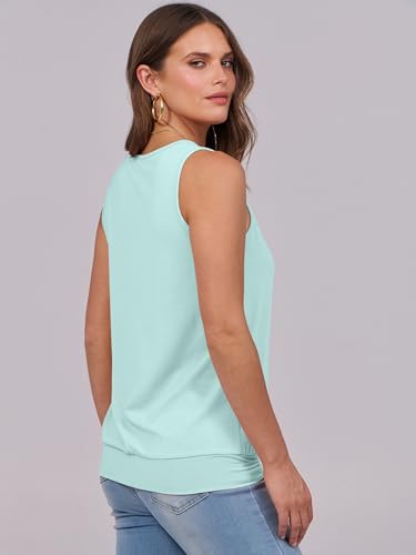 Image of ANRABESS Women Tank Tops Summer V Neck Sleeveless Casual Loose Fit Cute Cami Basic T Shirts Solid Tees 2026 Trendy Outfits