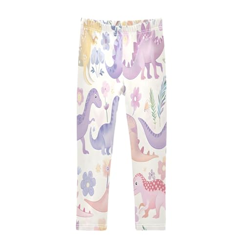 Bolaz Toddler Girls Leggings Printed Yoga Pants Leggings Pink Purple Dinosaur for Kids
