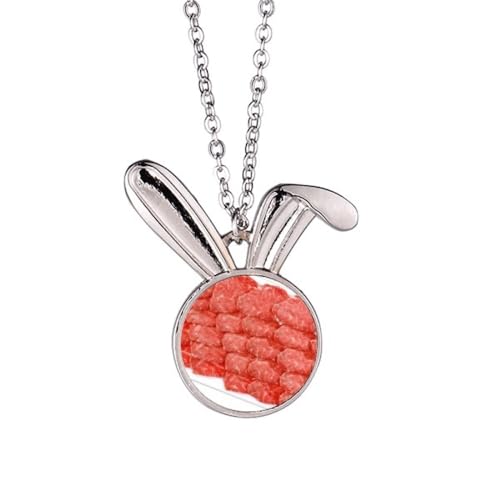 Collier pendentif lapin viande crue pour look gothique et punk