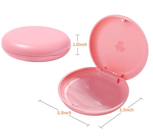(2 Pack) Retainer Case,Solid Orthodontic Retainer Case-Pink #TOP2