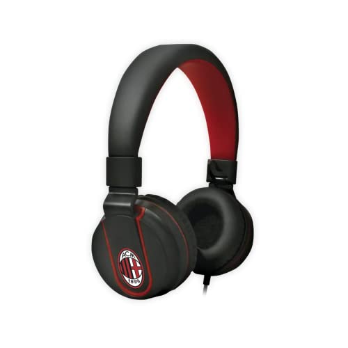 AC Milan, IP952 Cuffie Stereo con Filo (lunghezza 1,5 metro), Leggere per Ottimo Comfort Collegamento/Connettività Cavo AUX 3.5mm + adattatore USB-C incluso (per PC, Notebook, Tablet e Smartphone)