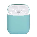 ZALU Compatible for AirPods Case, 0.8mm Ultra-Thin Version, Premium Protective Silicone Cover Skin for AirPods Charging Case (Mint Green)