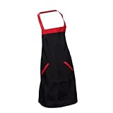 Cabilock 1 Delantal De Cocina Unisex Con Para Manualidades Dibujo Bolsillos Negros