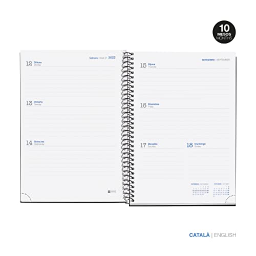 MIQUELRIUS - Agenda September 2022 August 2023 - Week Vista - Plus Size 15 x 21.4 cm - Bilingual: Catalan, English - School - Blue - Image 2