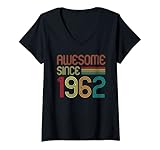 Photo Gallery donna awesome since 1962 60 years old retro vintage 60th birthday maglietta con collo a v Photo Gallery donna awesome since 1962 60 years old retro vintage 60th birthday maglietta con collo a v