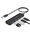 USB Hub mit USB C, Ultra Dünn U-S-B 3.0 Hub mit 2X U-S-B-A & 2X U-S-B-C, Kompakter Adapter für Laptop, PS4, Flash Drive, HDD, Xbox, Drucker, Maus, Tastatur, Computer Zubehör – Leicht & Tragbar