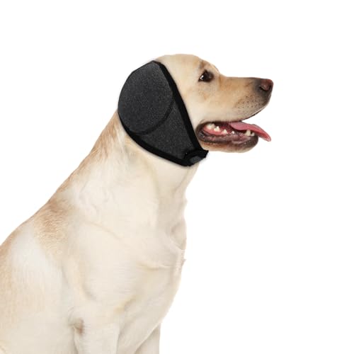 Beruhigender Hunde-Kapuzenpullover Ohrumhüllung, bequeme leise Ohrenabdeckung Muffen Stöpsel wasserdicht & verstellbar Hundekopfumhüllung Haube für Lärmschutz Feuerwerk Fellpflege Baden Angst Gewitter