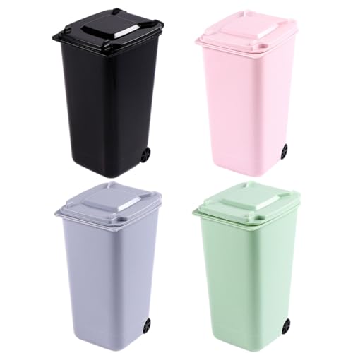 4 Pzas Botes de Basura Mini de Escritorio de Plástico