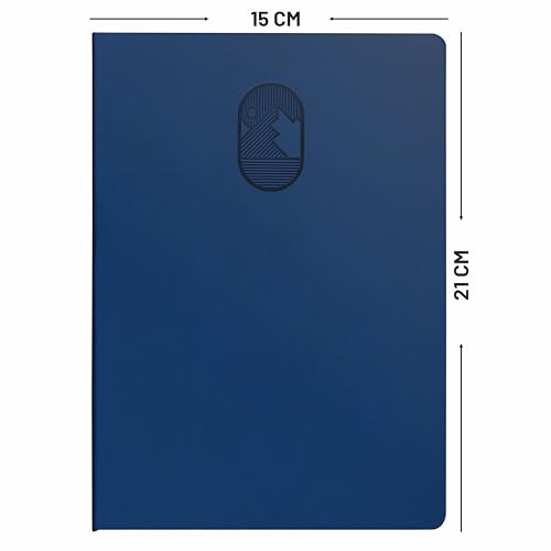 Image of Anupam Hexy A5 Unruled, Notebook | 192 Pages, 80 GSM Plain Journal | Leather Textured PU | 2026 Office Notebook -for journaling, writing, Note Taking, Diary for women and men (Blue)