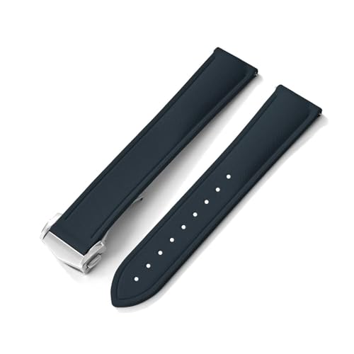 H0YOPJ �^���N�T���g�X �X�E�H�b�` ���j�o�[�T�� 20mm 21mm 22mm �N�C�b�N�����[�X FKM ���o�[�X�g���b�v�i�t�H�[���f�B���O�N���X�v�t���j�ƌ݊�������(Blue With Buckle,22mm)