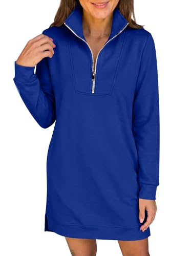 Image of ANRABESS Womens Long Sleeve Half Zip Mini Dress