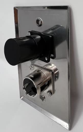 1 Port HDMI/1 Port XLR Male D Series Heavy Duty Pass Stainless Steel Wall Plate - HDMI Angled Exit [2 Pack]