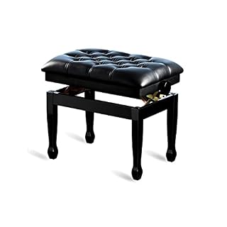 TEmkin Banc de Piano en Bois Tabouret de Clavier Solo Confortable Tabouret de Piano de Luxe, 60 x 40 x 50-60 cm, adapté à la Pratique Musicale - Les Beatles, Paul McCartney, John Lennon, RIngo Starr, George Harrison