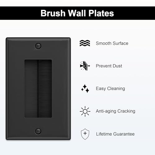 Plaque murale à brosse support de montage basse tension insert passage câble fils - 6