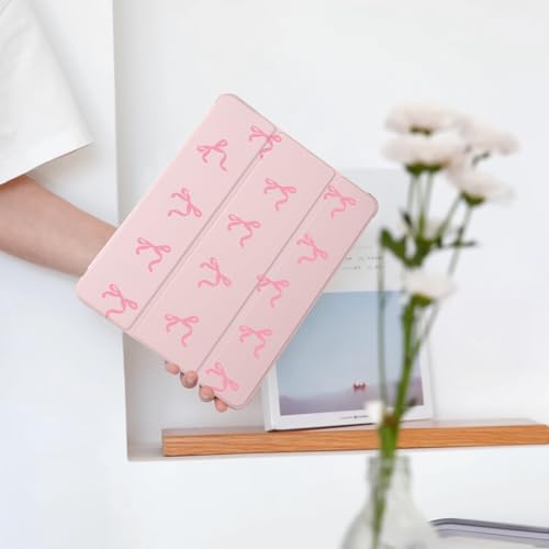 BlHMCASE Cute Kawaii Pink Bow for iPad Air 11 Inch Case 7th/6th Generation (M3/M2) 2025/2024 with Pencil Holder, Auto Sleep/Wake, Pink Leather Soft TPU Back Cover by BlHMCASE - Image 2