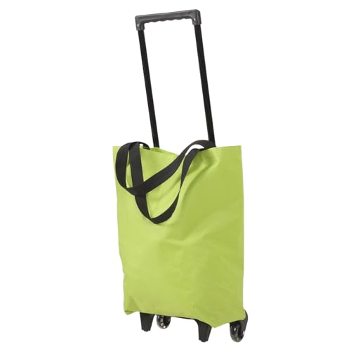 Sac à roulettes pliable pour courses de grande capacité et chariot léger vert