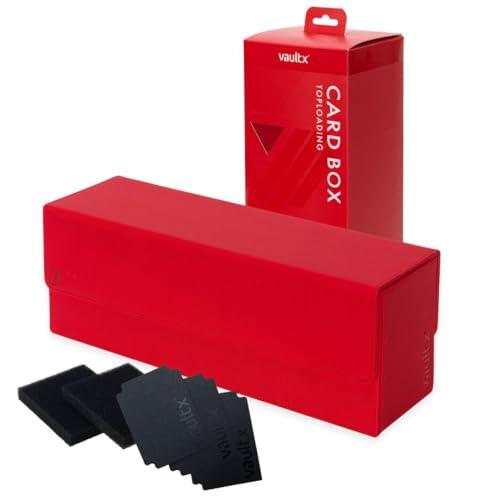 Vault X Trading Card Storage Box, Premium Exo-Tec Material, Detachable Magnetic Lid, Dividers & Foam Fillers