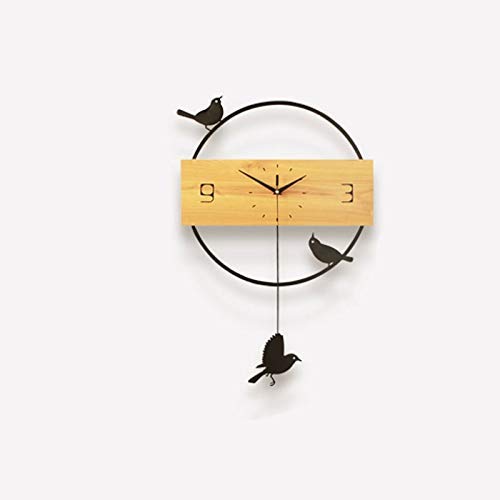 Horloge murale silencieuse en fer forgé oiseau pour lire l'heure sans bruit