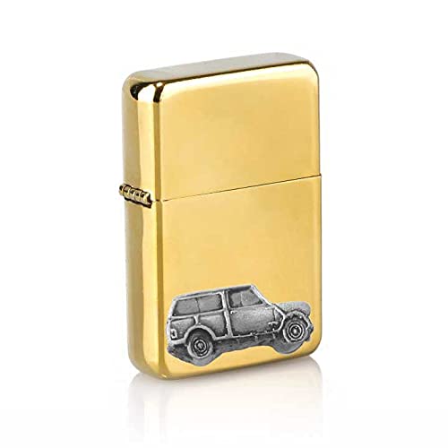 Briquet à essence Mini Traveller ref151 en étain et or coupe-vent