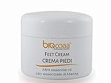 probado dermatológicamente Crema de Pies Biocoaa - olores específicos - con aceite esencial de menta - ayuda a contrarrestar los pies cansados y fatigados - producto natural - Made in Italy - 100 ml - black friday