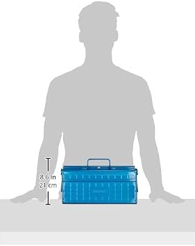 TRUSCO 2-Tier Tool Box, Blue, 13.8 x 6.3 x 8.5 inches 350 x 160 x 215 mm, ST-350-B