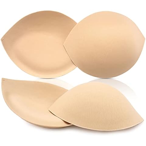 Nimiah Bra Pads Inserts Breast Enhancers - 2 Pairs Push up Swimsuit Pads to Add 1-2 Cups Size | Removable Bra Insert & Comfy Padding for D Cup Size Cover