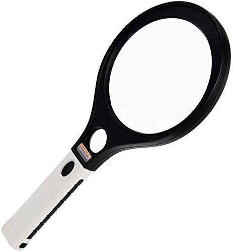 TYZXR Lente d'Ingrandimento da 10 Volte con Lente di Lettura per Uomo con luci a LED Lente per la valutazione di francobolli per ispezione di Denaro Viola Bianco