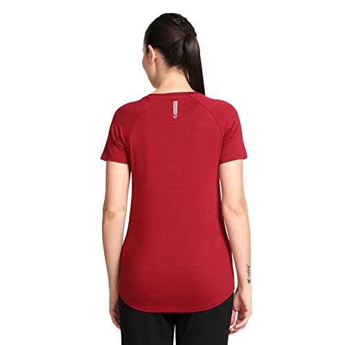 Image of Lavos Women's Regular Fit T-Shirt with Half Sleeve Round Neck, Bamboo & Cotton Gym, Yoga and Sports Wear for Women